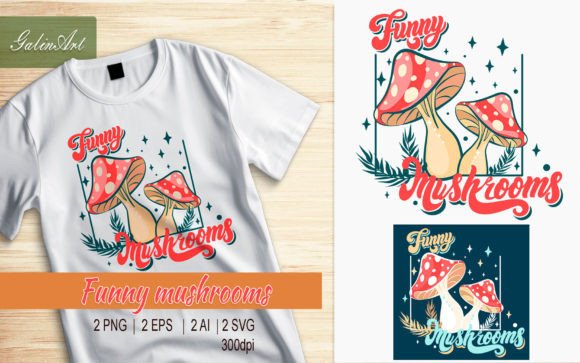 Funny Mushrooms Design: A Versatile Graphic Template