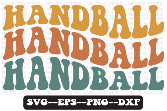 Handball Groovy Retro Svg Design for Graphics & T-Shirts
