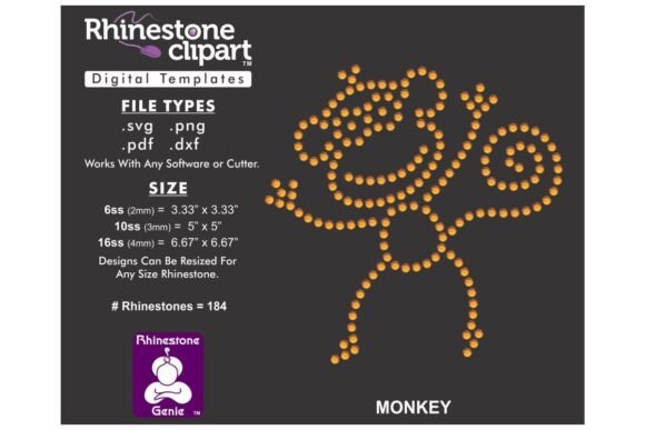 Rhinestone Monkey Graphics for T-Shirt Designs