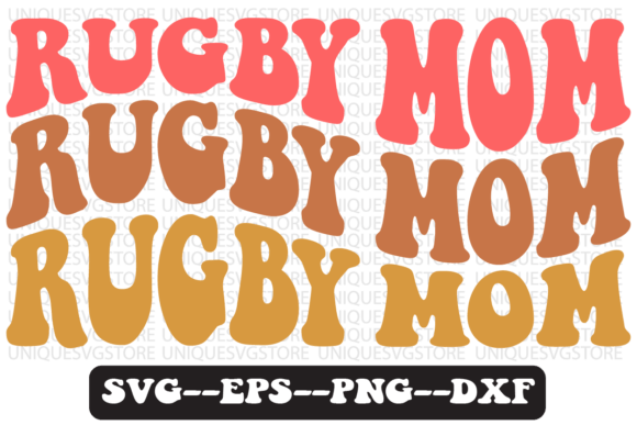 Rugby Mom Quote Retro Svg Design for T-Shirt Graphics