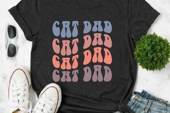 The Retro Cat Dad Svg as a Versatile Graphic Asset